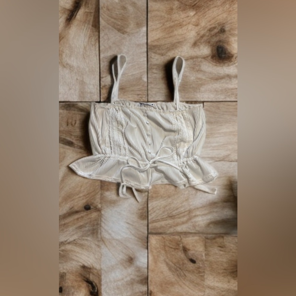 Zara Cream Ruched Top